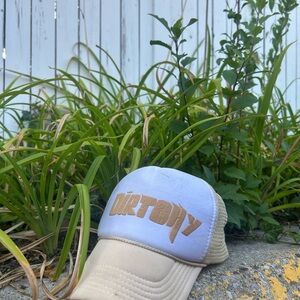Beige and White Trucker Hat